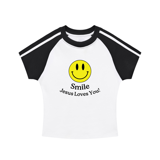 "Smile!" - (Away) Bodycon Raglan Sleeve T-Shirt