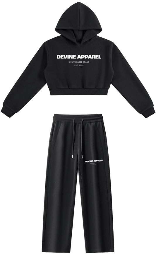 "Devine Apparel" - (Home) Women's Cropped Lounge Set